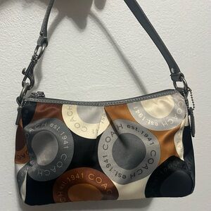 Coach Op Art multi color circle small shoulder bag